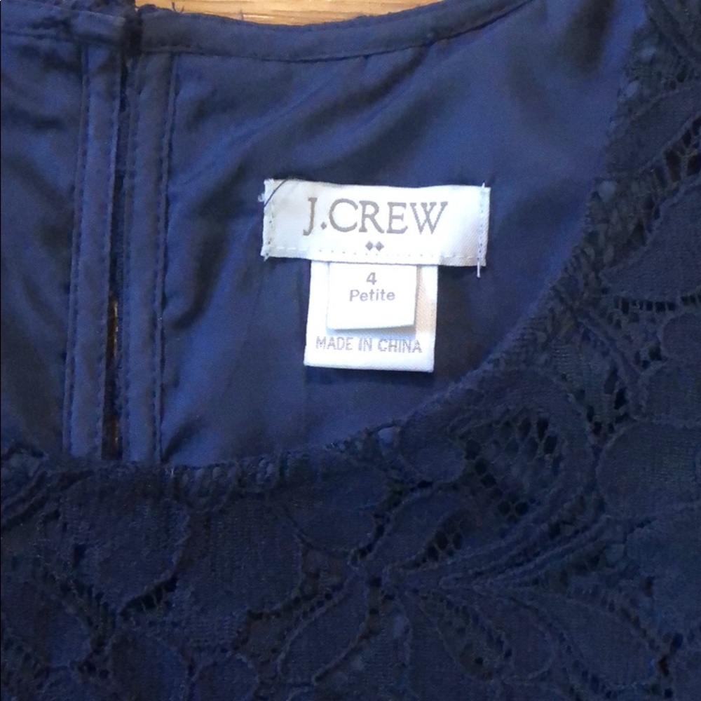 SOLD Jcrew Navy Lace Dress- size 4 petite - Picture 3 of 7